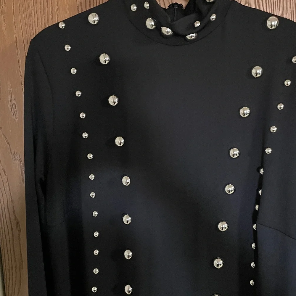 Fashion Nova Black Maxi Dress with GOLD STUD Accents - Picture 10 of 13